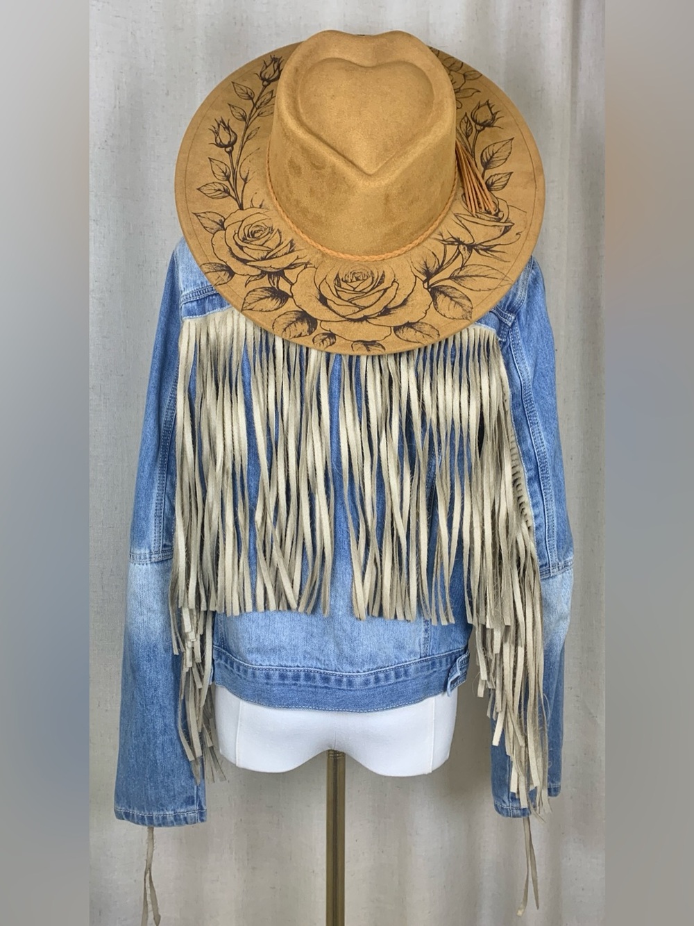 Anthropologie 143 Story Denim Fringe Jacket | Size Medium | Western Boho Fall